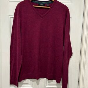 Ted Baker Sweater Womens Purple 100% Merino Wool Pullover Luxury Preppy Sz 6